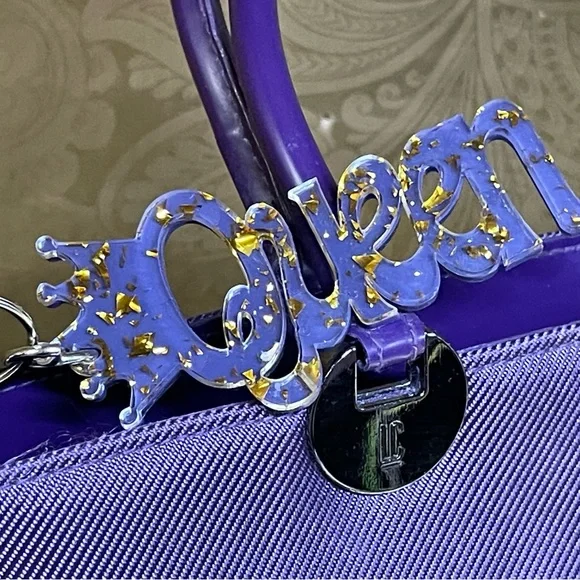 Queen Key Chain / Purse Charm Purse / Gold Sparkle - Picture 4 of 8